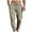 Beige, variant on WREESH Men's Linen Pants Casual Linen Drawstring Pocket Elastic Belt Straight Solid Pants Beige
