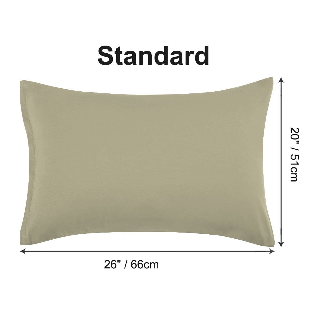 Unique Bargains 4-Piece Soft Microfiber Pillowcases Khaki Standard(20"x26")