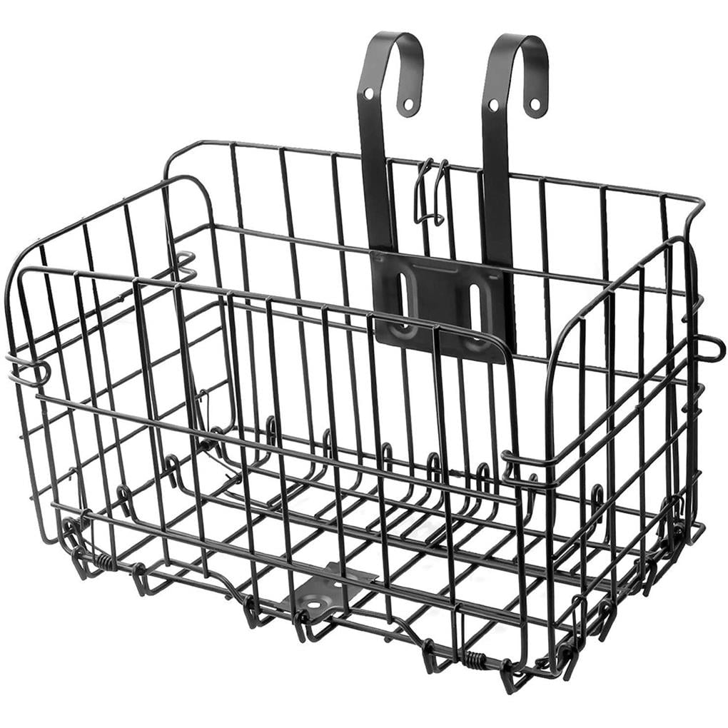 cusimax Foldable Bicycle Bike Basket Front Rear Metal Carrier Storage Hanging Holder for