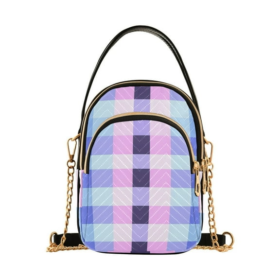 joogoo Women Checkered Plaid-a5 Chain Crossbody Bags Shoulder Handbag Phone Purse