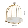 thumbnail image 3 of White Iron Bathroom Cosmetic Organizer Desktop Lipstick Organizer Skincares Rack Bathroom Shelves Desktop Shelves Cage Design With Stone-Patterned Shelves 2-Piece Set Light Finish, 3 of 7