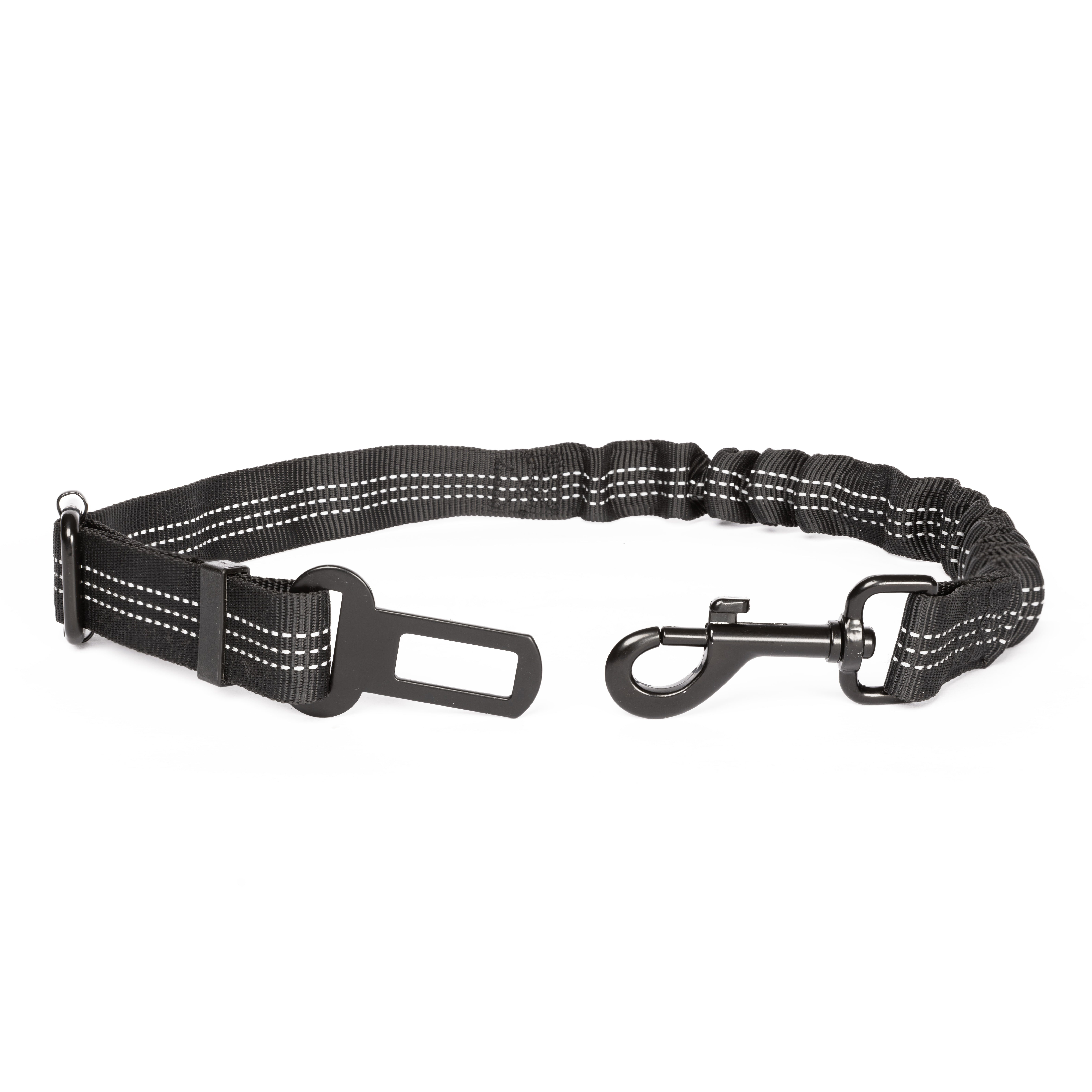 (3 pack) Simple Adjustable Pet Seat Belt, Black, Material - Nylon, Harness Type - Direct to Seatbelt Swivel Tether.