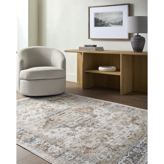 Livabliss Area Rugs for Living Room, 5x7 Edmonton Traditional Cream Rug, Bedroom Dining Room Home Decor Stain Resistant Carpet (5'3" x 7')