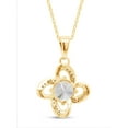thumbnail image 4 of 1 Carat 6.5MM Round Cut Lab Created Moissanite Diamond Flower Knot Pendant Necklace In 14K Yellow Gold Over Sterling Silver For Women With 18" Chain(G-H Color, VVS1 Clarity, 1 Cttw), 4 of 7