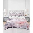 thumbnail image 3 of Pink Palm Tree Twin Size Down Alternative Comforter, Lightweight Comforter Quilt Bedding Set with Pillow Shams Forest Tropical Plants Flower Leaf All Seasons Bed Comforter Duvet Insert 68"x86", 3 of 7