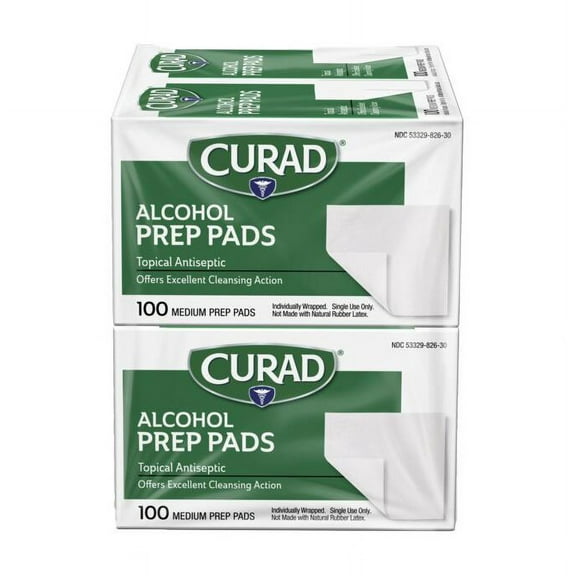 CURAD Medium 2-Ply Sterile Alcohol Prep Pads, Essential for First Aid Kits, 100/Box, Pack of 24