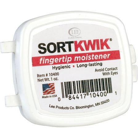 LEE, LEE10400, Sortkwik Fingertip Moistener with Nonskid Base, 1 Each, White