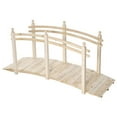 thumbnail image 2 of Outsunny 7.5' Fir Wood Garden Bridge Arc Walkway with Side Railings, Perfect for Backyards, Gardens, & Streams, Natural, 2 of 9
