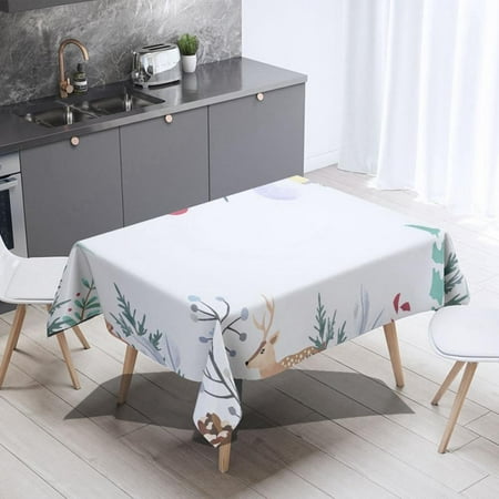 

Tablecloth Christmas Decoration Cloth Cotton Linen Printing Tablecloth Dining Table Cloth Restaurant Fabric Festival Gift(B/70*70cm)