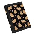 thumbnail image 2 of CHAQLIN Small Purse Cartoon Capybara with Floral & Heart Pattern Waterproof Kids Trifold Wallet for Sports, Polyester Lightweight Children's Wallet, 2 of 7