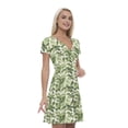 thumbnail image 1 of Women’s A Line Green Summer Dress, Retro Triangle Arrangement, Cross Wrap V Neck, 6 Sizes, by Ambesonne, 1 of 2
