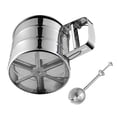 thumbnail image 1 of Paquete de 2 tamices de harina, tamiz de acero inoxidable para hornear, tamiz de malla fina de doble capa, tamiz de manivela con una sola mano para coctelera de azúcar en polvo, tamiz de harina para, 1 of 8