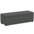 thumbnail image 3 of Avalon 54 inch Wide Contemporary Extra Large Storage Ottoman Bench in Slate Grey Polyester Linen Fabric, 3 of 12