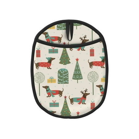 

Dachshund Dog Puppy No.1020 Pot Holders for Kitchen - Heat Resistant Oven Mitts Hot Pads with Pocket Non Slip Silicone Pot Holders Cuteness Hanging Loop Potholders for Kitchen Baking