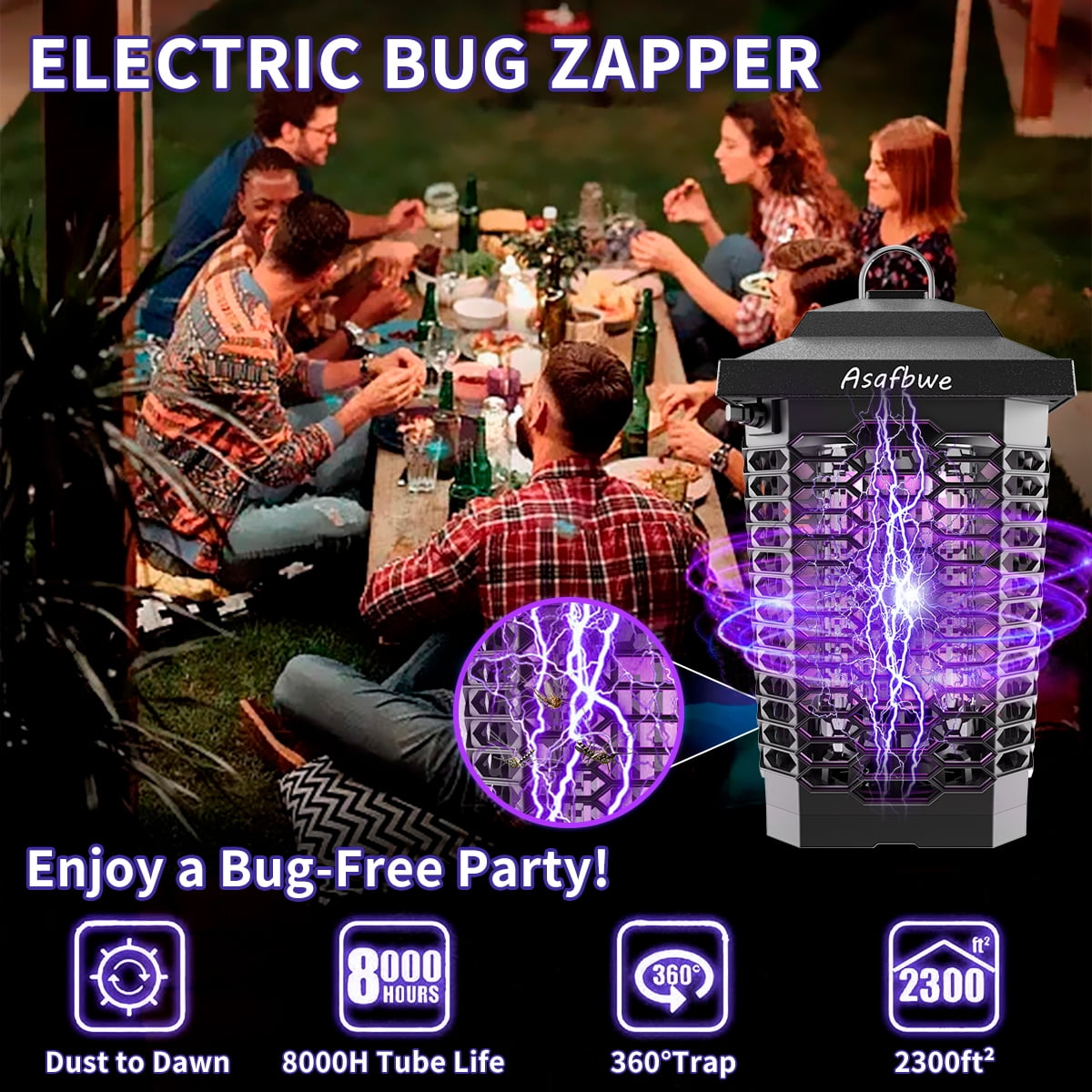 INVISBlUE Bug Zapper Outdoor -Effective 4200V Mosquito Zappers/Killer ...