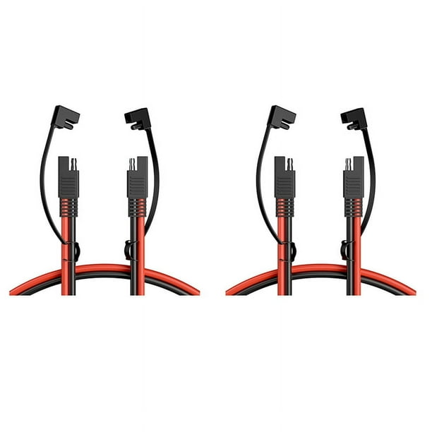 2X Cable de ExtensióN SAE 3FT 10AWG SAE A SAE Conector de DesconexióN RáPida para BateríA de Panel Solar Motocicleta Coches Tractor