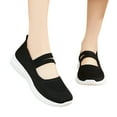 thumbnail image 6 of Miluxas Womens Mary Jane Flats, Breathable Comfort Round Toe Low Heel Slip-on Light Weight Walking Shoes Black 6(37), 6 of 9