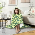 thumbnail image 4 of Wearable Blanket,Yellow Blue Butterfly Pattern Hooded Wearable Flannel Blanket for Adults & Teens,Winter Poncho Shawl Wrap Cape Cozy Anti-Pill,50"x60", 4 of 5