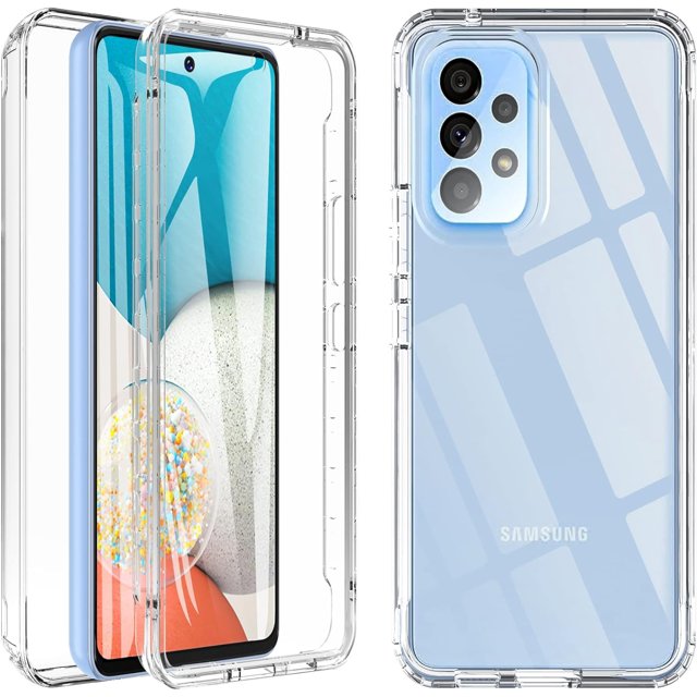 HSHDLDF Samsung A53 5G Case, Samsung A53 Case, Full Body Heavy Duty Bumper Case with Built-in Screen Protector Shockproof Dustproof Protective Phone Cover for Samsung Galaxy A53 5G Case (Clear)