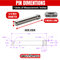 thumbnail image 3 of GEN-Y Hitch Stainless Steel Hitch Pin - 5/8" x 4" Usable Length with Self-Locking Twist Clip, 3 of 6