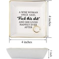 thumbnail image 5 of Funny Birthday Gifts for Women Marble Ceramic Square Ring Dish Jewelry Earring Trinket Tray Trinket Decorative Organizer with Golden Edged Home Decor, 5 of 5