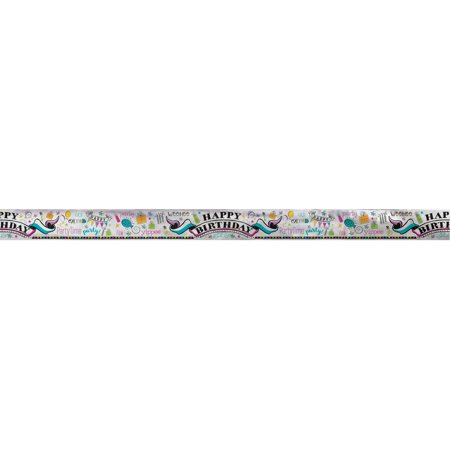 Foil Doodle Happy Birthday Banner 12 Walmart Com
