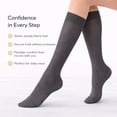 thumbnail image 5 of Diamond Star Women's Knee High Socks Trouser Socks, Stretchy Soft Thin Material (Dark Gray - 6 Pairs, Socks Size 9-11, Fit Women's Shoe Size 4-10.5), 5 of 6