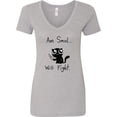 thumbnail image 3 of Inktastic Am Smol Will Fight Women's V-Neck T-Shirt, 3 of 5