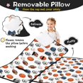 thumbnail image 3 of Football and Basketball White Pattern Teens Toddler Nap Mat with Pillow, Sleeping Mat Bag for Preschool Daycare 60"x20", 3 of 6