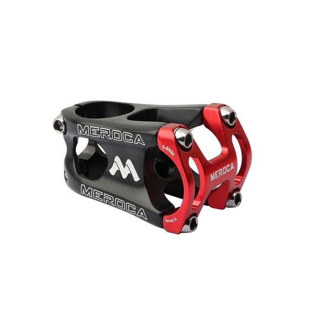 Naiovety Modificación de vástago corto de bicicleta Ciclismo al aire libre Aleación de aluminio Vástagos huecos Manillar Componente Rojo con cubierta Ciclismo Negro con tapa roja Naiovety OD024551-02