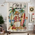 thumbnail image 7 of Shower Curtain 72"W x 96"L Beach Ocean Christmas Snowman Fabric Shower Curtains Set with Hooks Water Repellent Bathroom Curtains Machine Washable Bathroom Accessories, 7 of 7