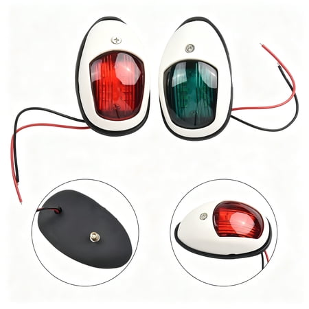 LADYGYM 2026 New 1Pair Red & Green 8 Led Navigation Lights Marine Bow Light Lamp for Boat Pontoon for Boating,Marine,Navigation,Watercraft,Outdoor,Fishing