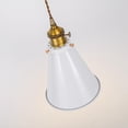 thumbnail image 2 of KAYYELAMP 1 Pcs Remote LED Bulb Rechargeable Battery Adjusted Height Hanging Light Dimming Timing Brass Finish Base White Metal Cone Lamp Vintage Design for Stairs Farmhouse, 2 of 7