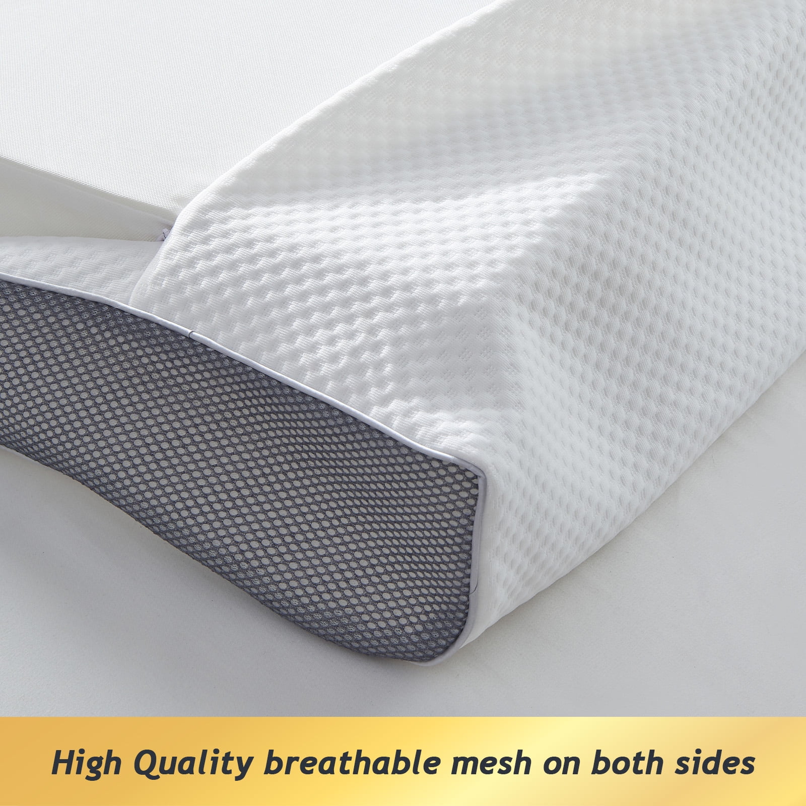 Kingrest Cooling Memory Foam Pillow for Neck Pain Relief Sleeping, Cervical Neck Pillow Adjustable Ergonomic Memory Foam Pillow For Side Back Stomach Sleepers Medium Firmness Quality (1 Pack)