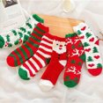 thumbnail image 3 of Coofit Christmas Women Fluffy Socks Elk Tree Santa Striped Fuzzy Socks Sleeping Socks, 3 of 10