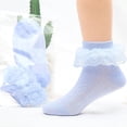 thumbnail image 7 of LYMAYTER 1-12Y 4 Pack Kids Girls Socks Toddler Ruffle Mesh Ankle Socks Soft Cute Dress Princess Socks, 7 of 7