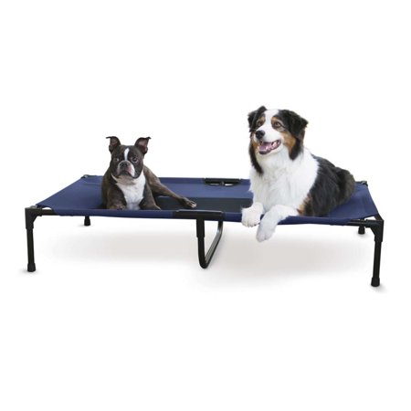 UPC: 0655199216918 | K&H Pet Products Original Pet Cot Elevated Dog Bed Blue/Black X-Large 32 X 50 X 9 Inches