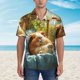 thumbnail image 2 of Fotbe Lazy Home Style Guinea Pig Camisa Hawaiana para Hombre Unisex – Camisa Casual de Verano con Botones de Manga Corta de Algodón y Lino,Small, 2 of 7
