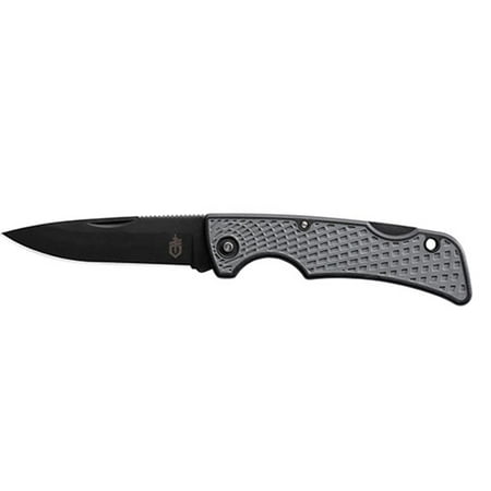 Gerber US1 Folding Knife Plain Edge Drop Point Blade Black