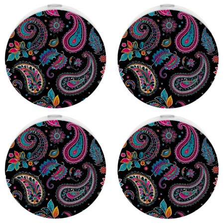 

Night Light Night Lights Plug into Wall Dusk to Dawn Sensor White Led Night Light 4 Pack Nightlight for Bedroom Bathroom Hallway Kitchen Paisley Color Custard Flower