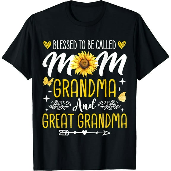 Mother's Day Blessed To Be Called Mom Grandma Great Grandma T-Shirt100% cotton