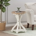 Ihana French Country Accent Table with Round Top, Natural and ...