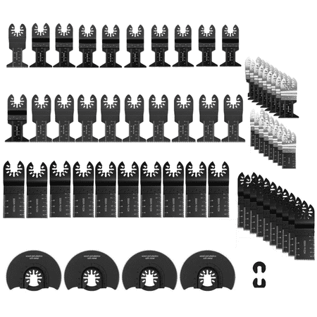 

GUSTVE 64Pcs Multitool Blades Heavy Duty Steel Oscillating Saw Blades Quick Release Oscillating Blades High Precision Fast Cutting Saw Blades for Wood Plastic Metal