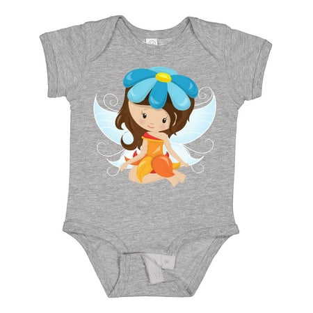

Inktastic Cute Fairy Magic Fairy Brown Hair Flowers Gift Baby Girl Bodysuit