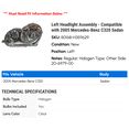 thumbnail image 2 of Left Headlight Assembly - Compatible with 2005 Mercedes-Benz C320 Sedan, 2 of 2