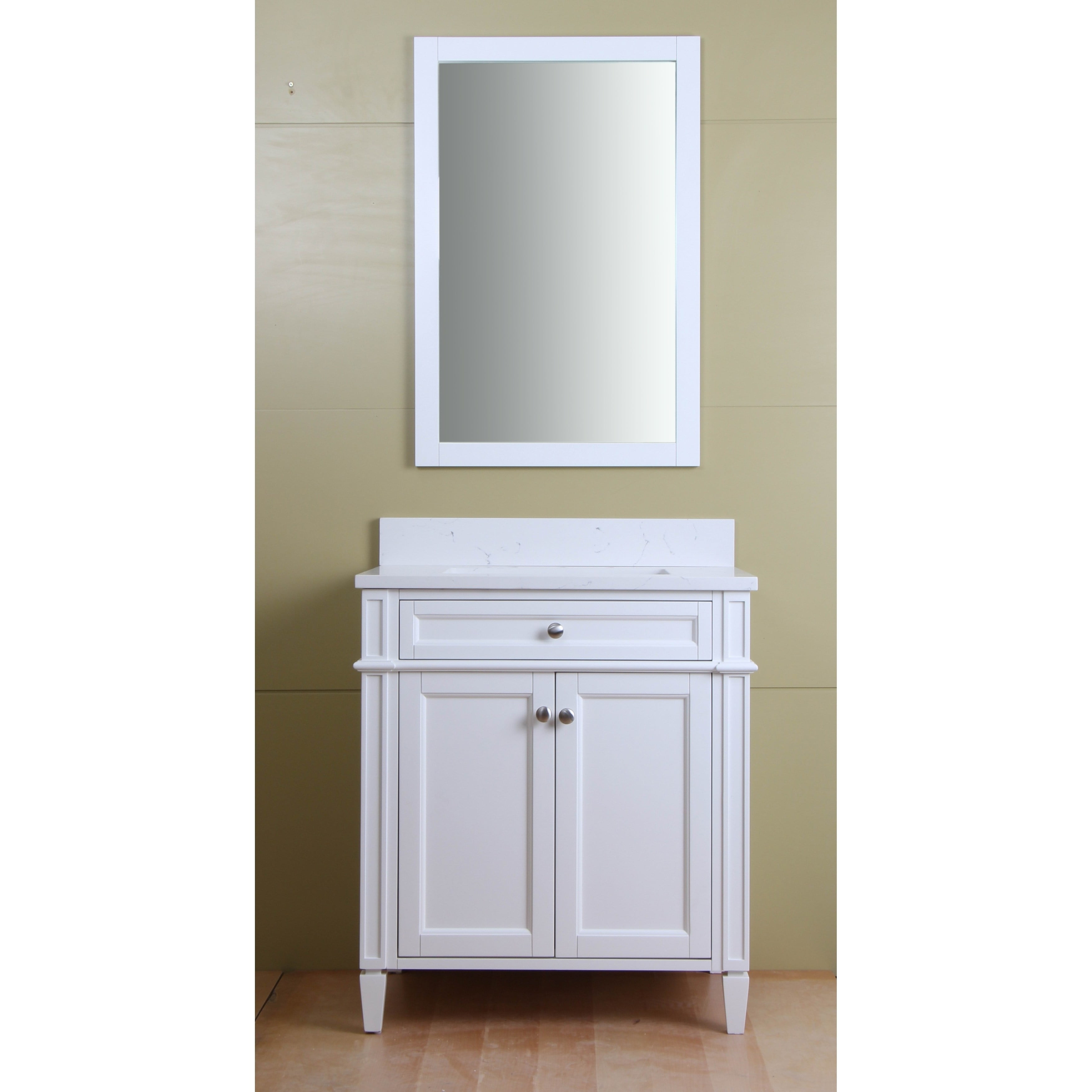 Home Elements S Series Vsq30211wt 30 Quartz Top Cream White Vanity