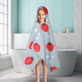 thumbnail image 6 of Strawberry Plants Fruit Flower Hooded Bath Towel，50"x30" for Ages 3 To 12 Kids, Quick Dry Lightweight Soft Microfiber Hood Beach Towel Cover Up for Kids, 6 of 7