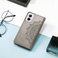 thumbnail image 4 of SaniMore for Motorola Moto G Power (2024) Wallet Case with Embossed Mandala PU Leather Flip Protection Wrist Strap Credit Card Holder Pocket Kickstand Shockproof Case, Gray, 4 of 6
