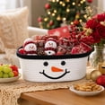 thumbnail image 6 of Twfbrm Christmas Gift Basket, 12 x 5 Inch Reusable Woven Basket with Snowman Form and Armless Handles Design, Holiday Decorative Woven Organizer Basket for Xmas Gifts, Home Decor, 6 of 7
