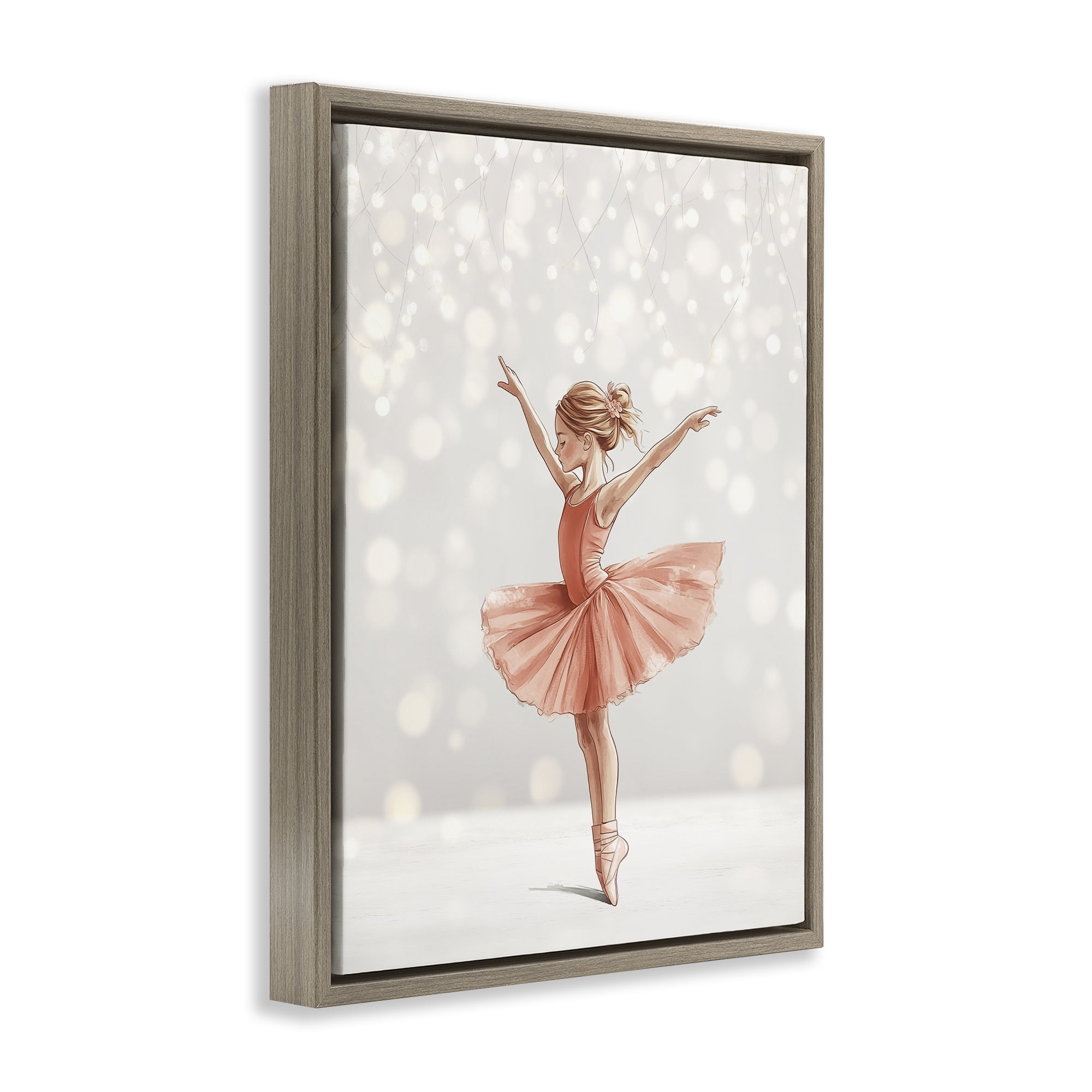 Stupell Industries Dancer In The Light Brown Framed Floater Canvas Wall Art, design by Christine Simpson Art